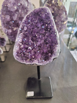 Amethyst Crystal Geode on Metal Stand | Lapidary | Wiccan Center