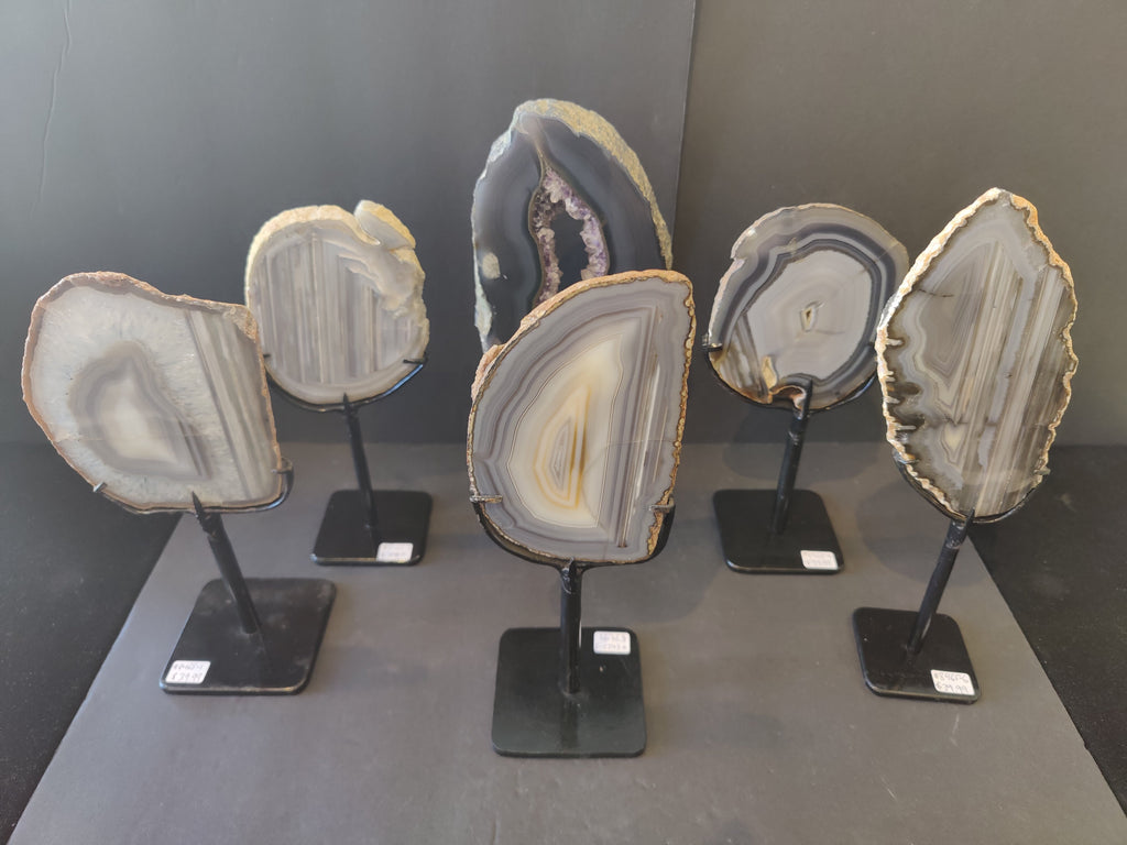 Agate Slice on Metal Display Stand | Lapidary | Wiccan Center