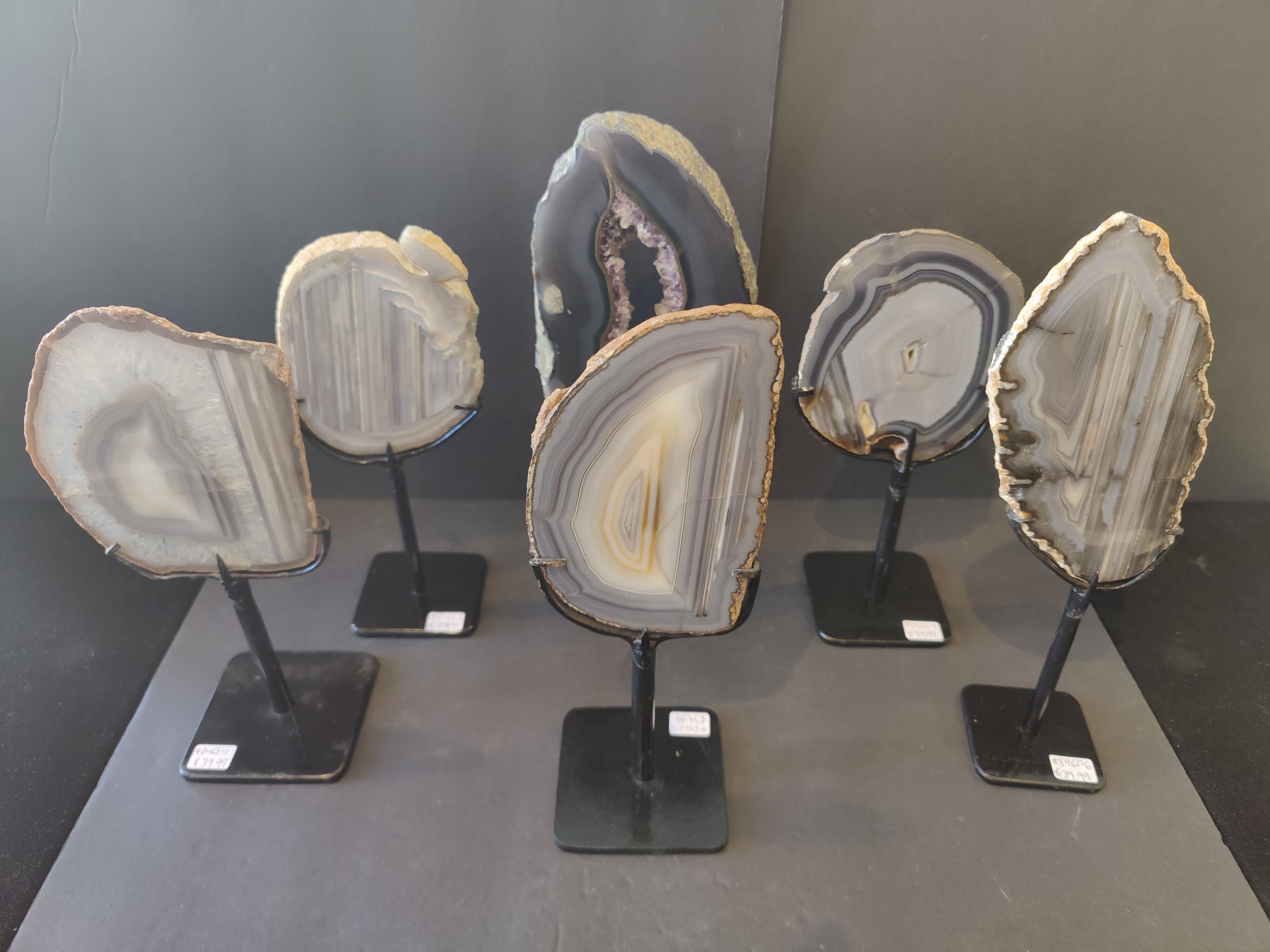 Agate Slice on Metal Display Stand | Lapidary | Wiccan Center