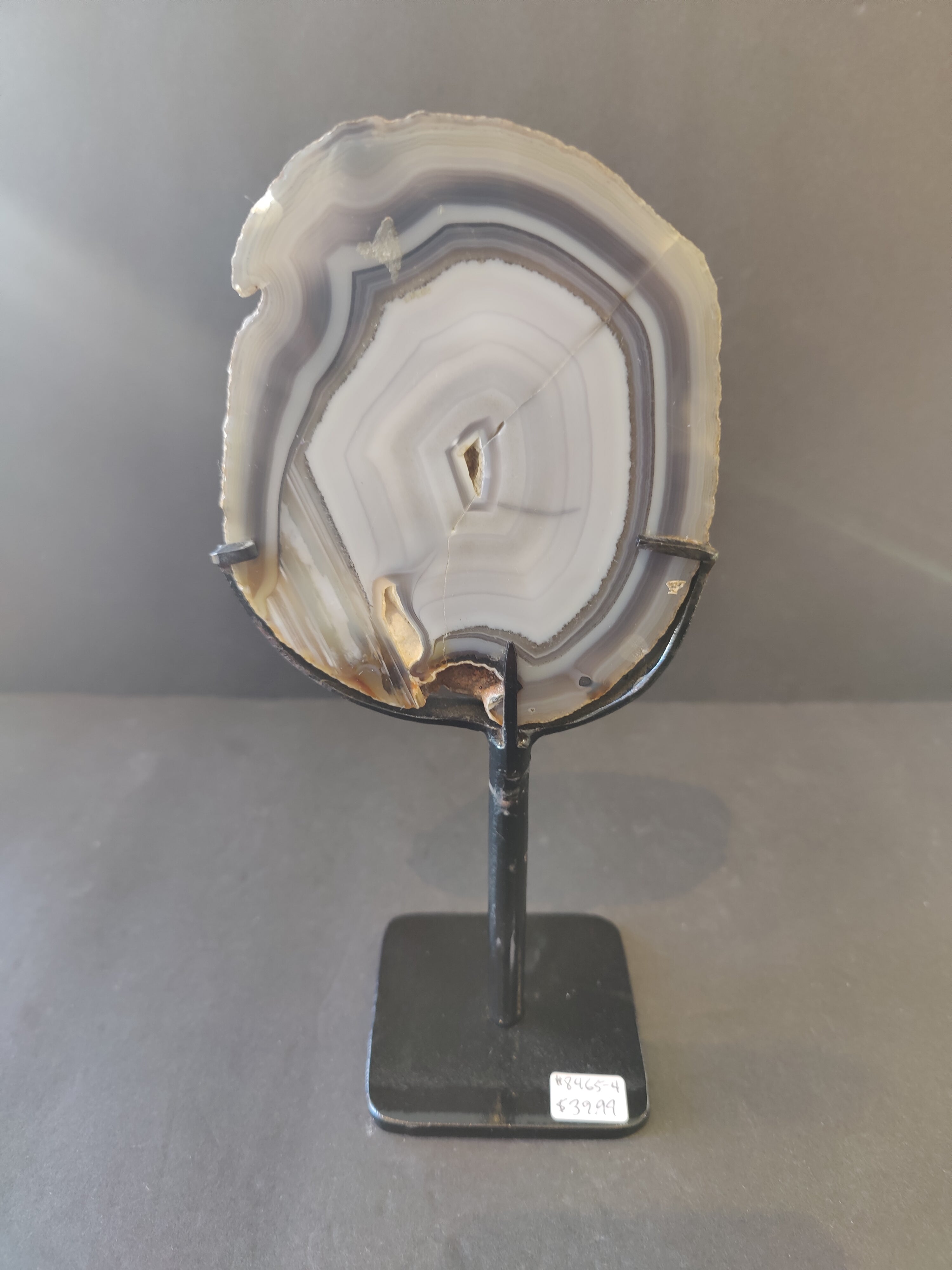 Agate Slice on Metal Display Stand | Lapidary | Wiccan Center
