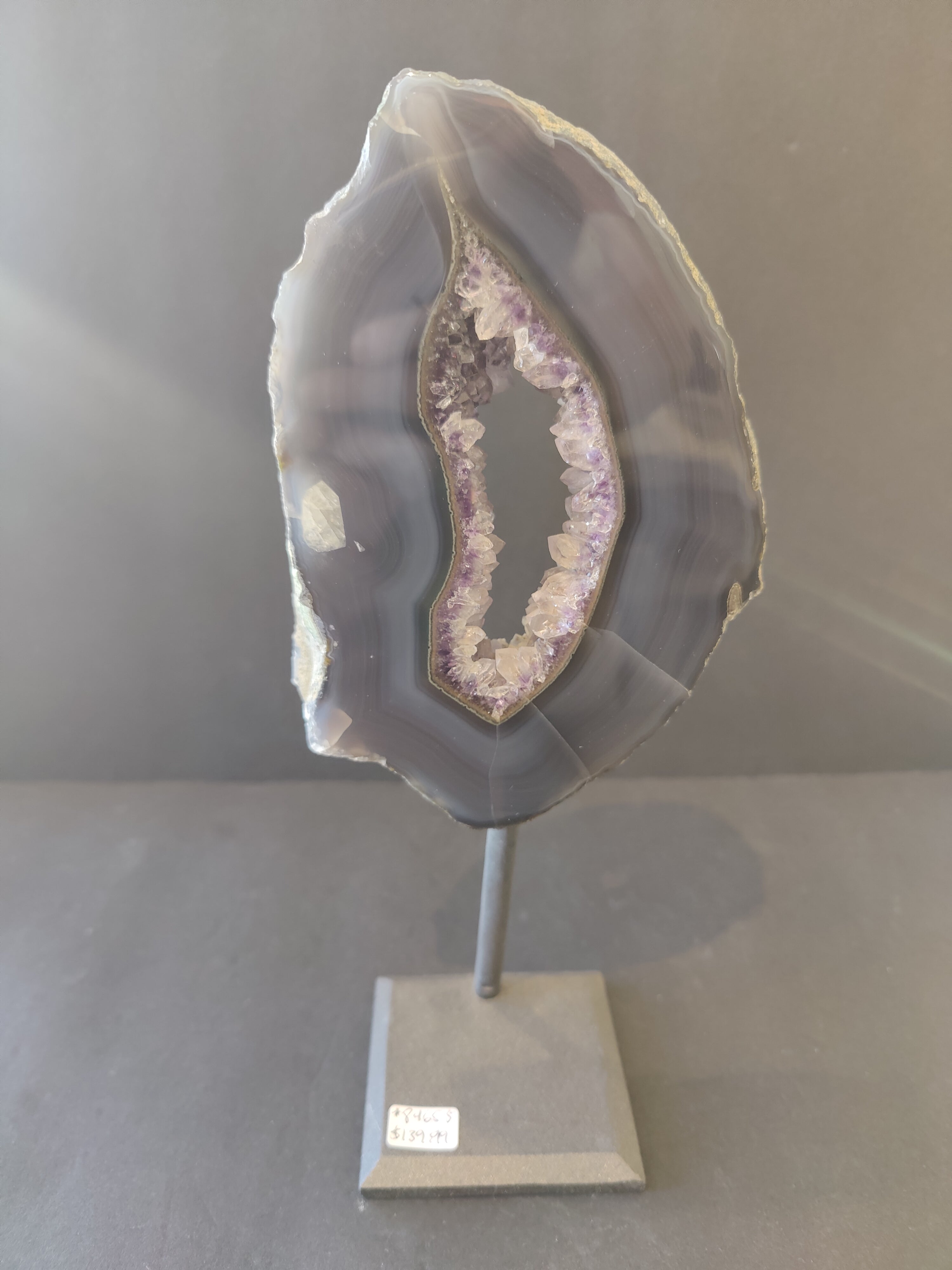 Agate Slice on Metal Display Stand | Lapidary | Wiccan Center