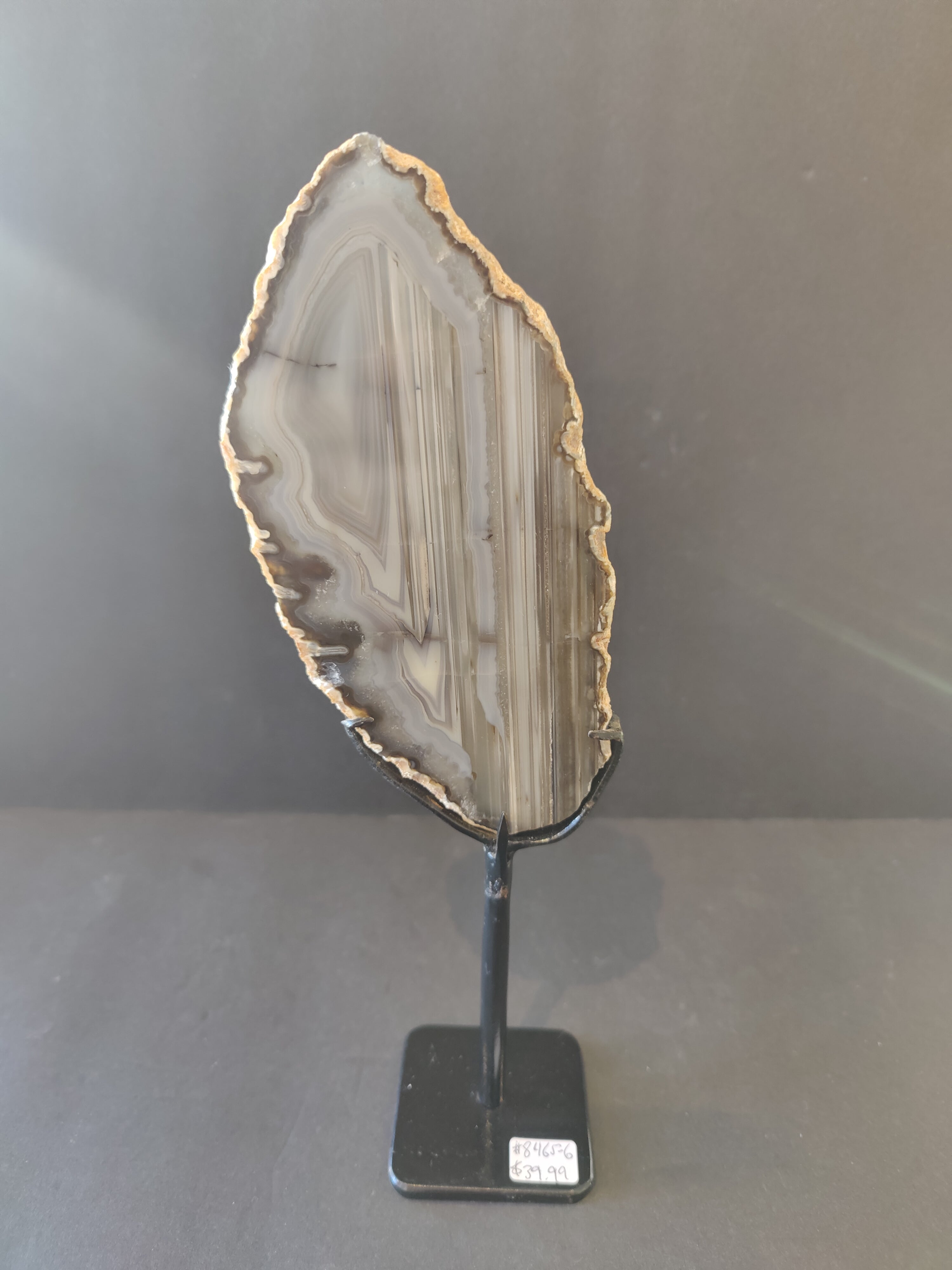 Agate Slice on Metal Display Stand | Lapidary | Wiccan Center
