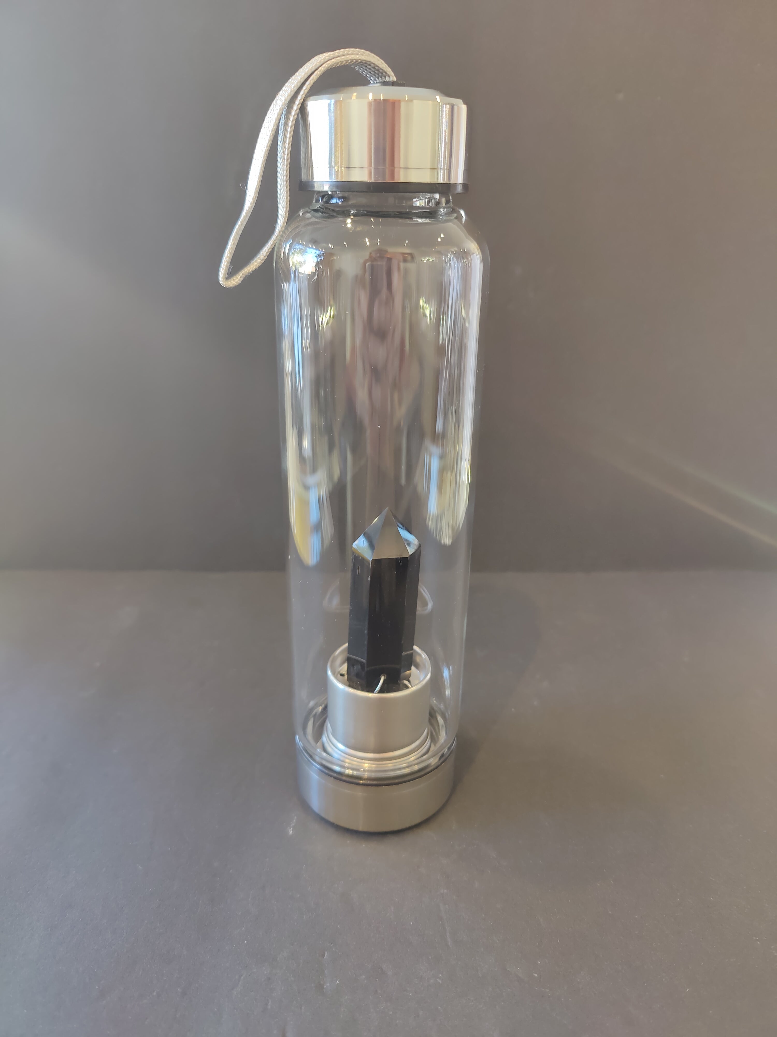 Crystal Infused Stainless Steel & Glass 16oz Water Bottle with Insulation Sleeve | Accessories | Wiccan Center