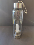 Crystal Infused Stainless Steel & Glass 16oz Water Bottle with Insulation Sleeve | Accessories | Wiccan Center