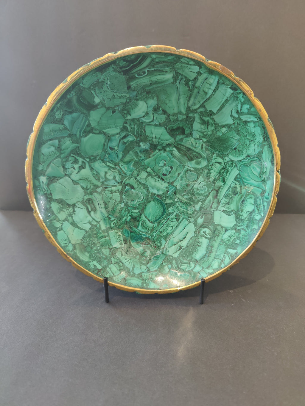 Malachite Decorative Bowl with Gold Rim | Lapidary | Wiccan Center