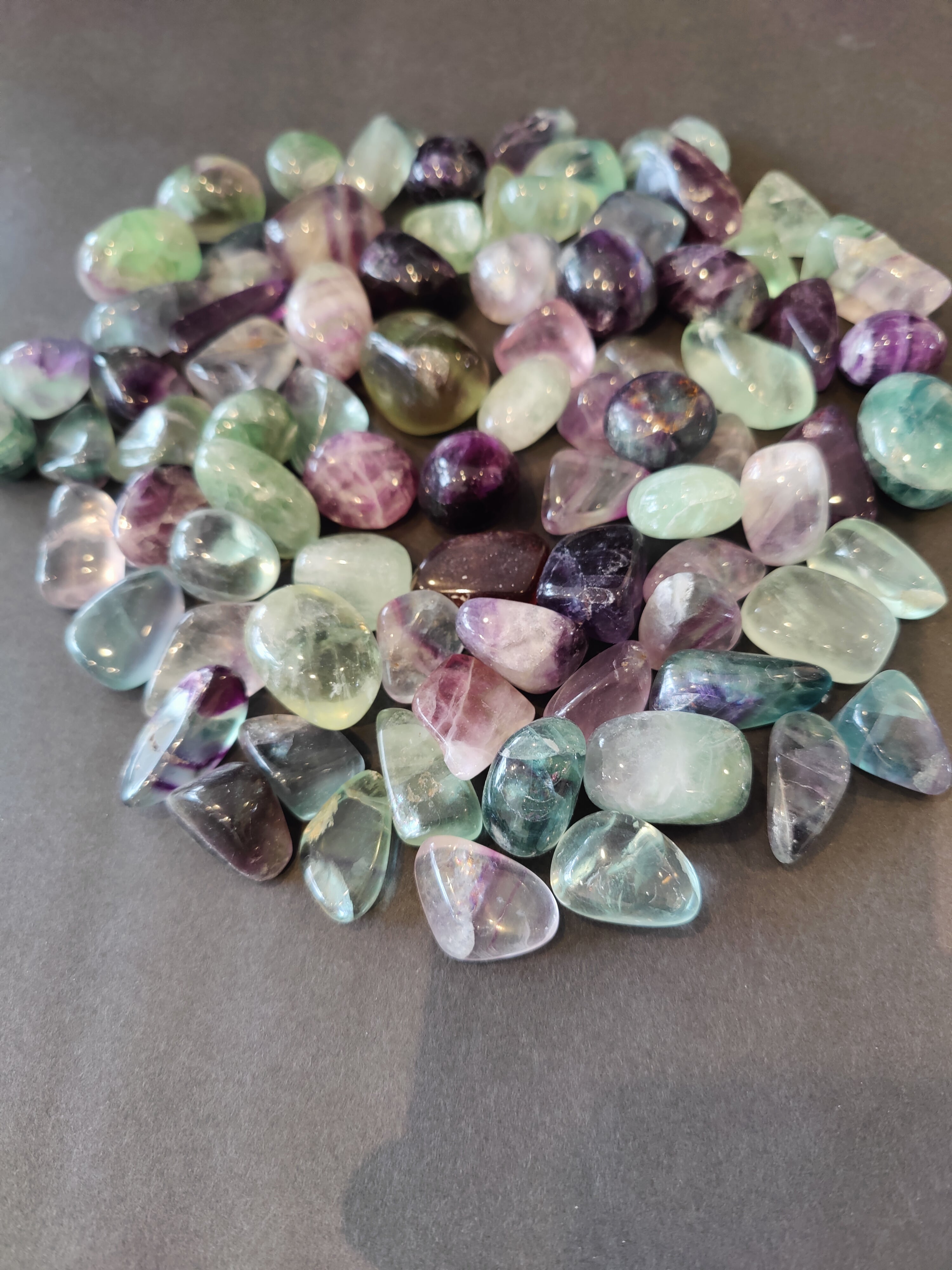 Multi Color Rainbow Fluorite Tumbled Stone | Lapidary | Wiccan Center
