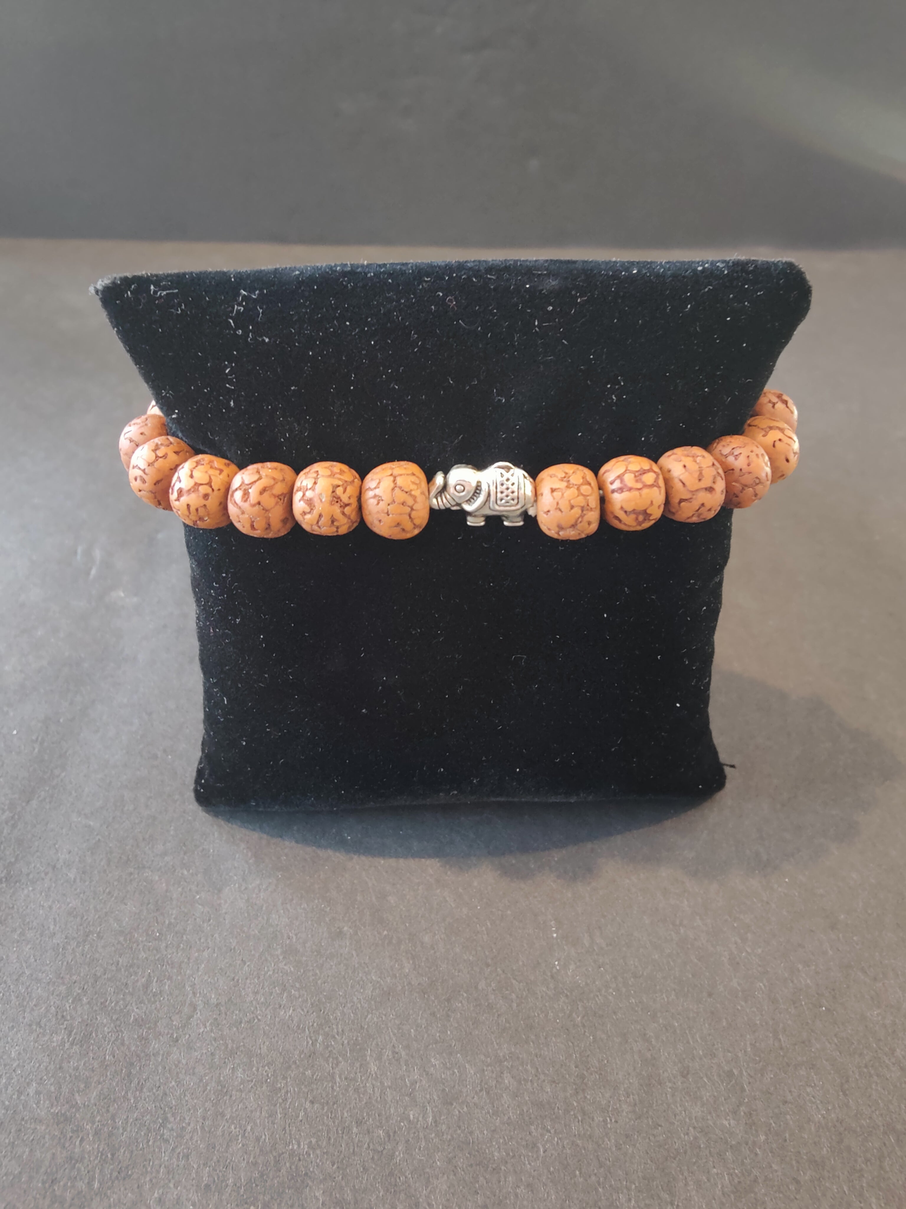 Rudraksha Seed Beaded Bracelet with Elephant Charms | Jewelry | Wiccan Center