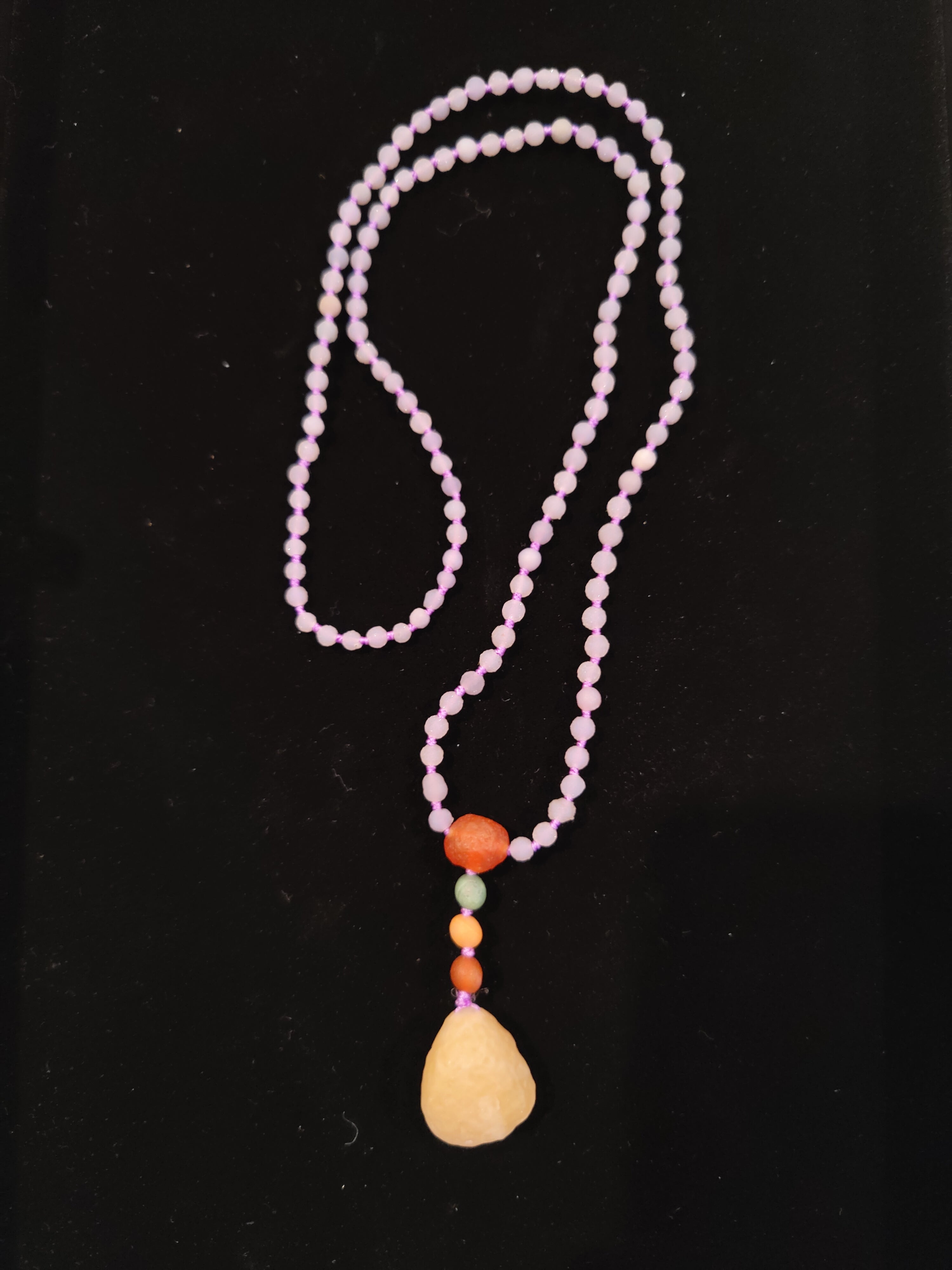 Grape Agate Bead Necklace with Gobi Desert Agate Pendant | Jewelry | Wiccan Center