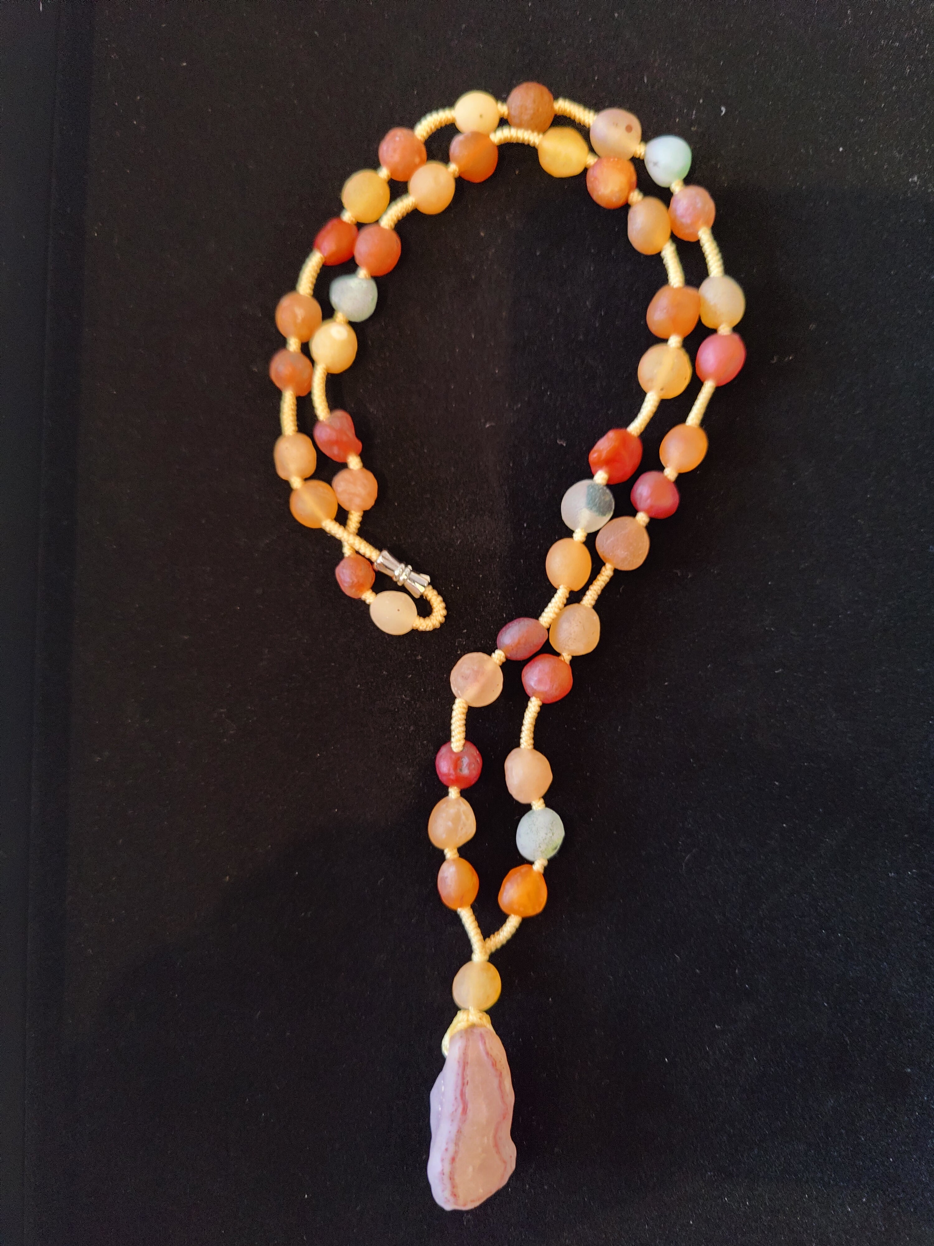 Gobi Desert Agate Bead Necklace with Agate Pendant | Jewelry | Wiccan Center