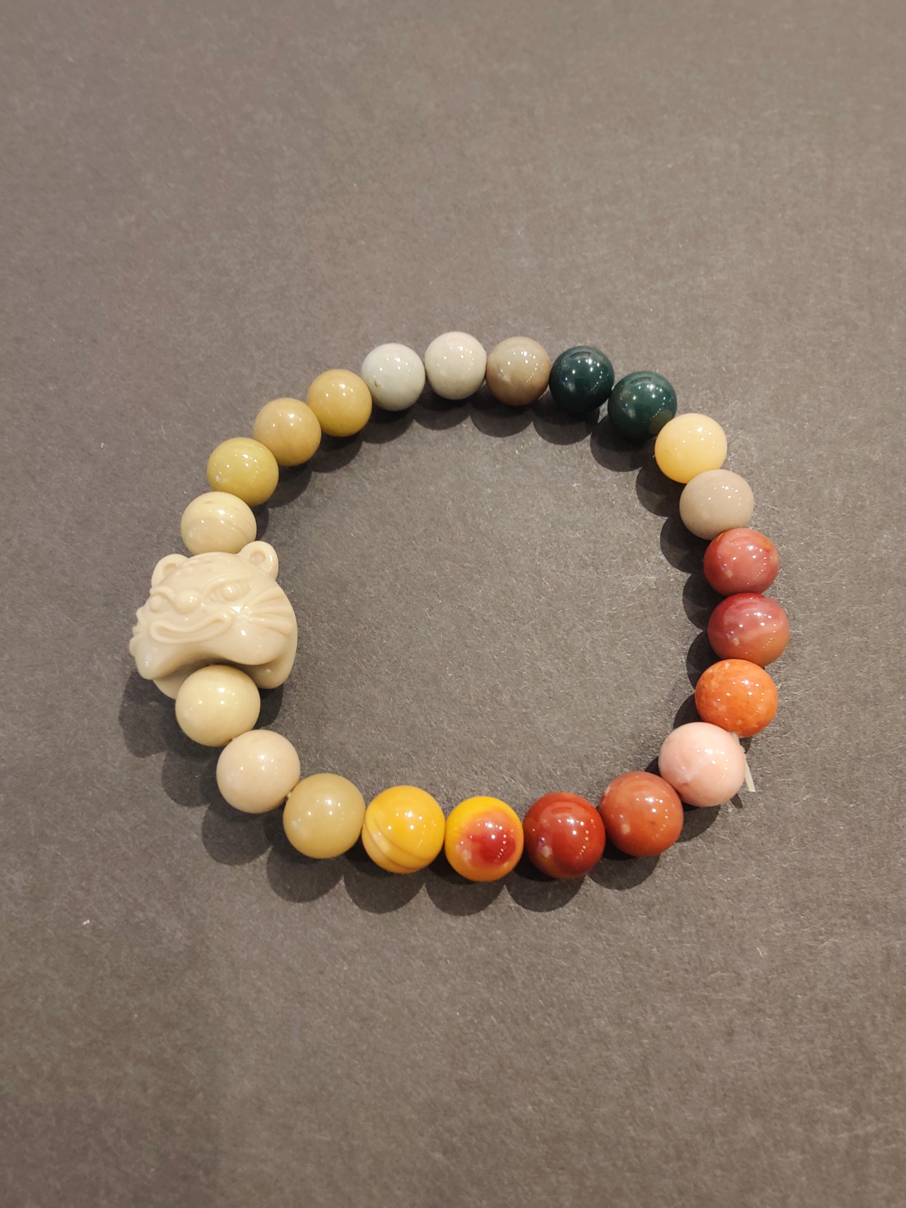 Jasper Multi-Color Bead Bracelet with Animal Charm | Jewelry | Wiccan Center