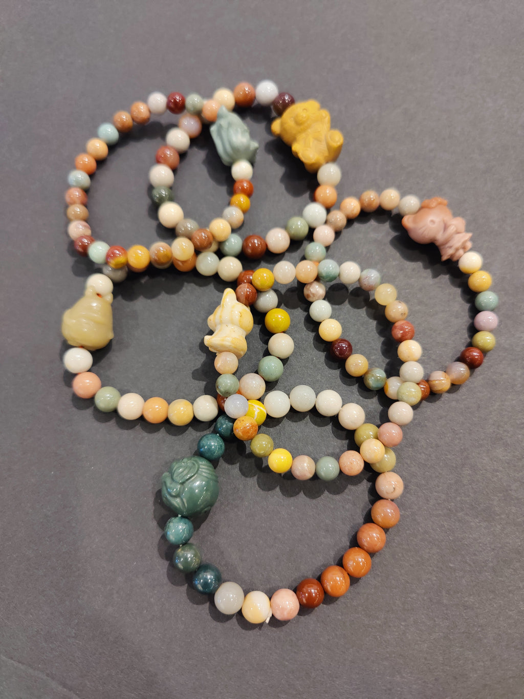 Jasper Multi-Color Bead Bracelet with Animal Charm | Jewelry | Wiccan Center