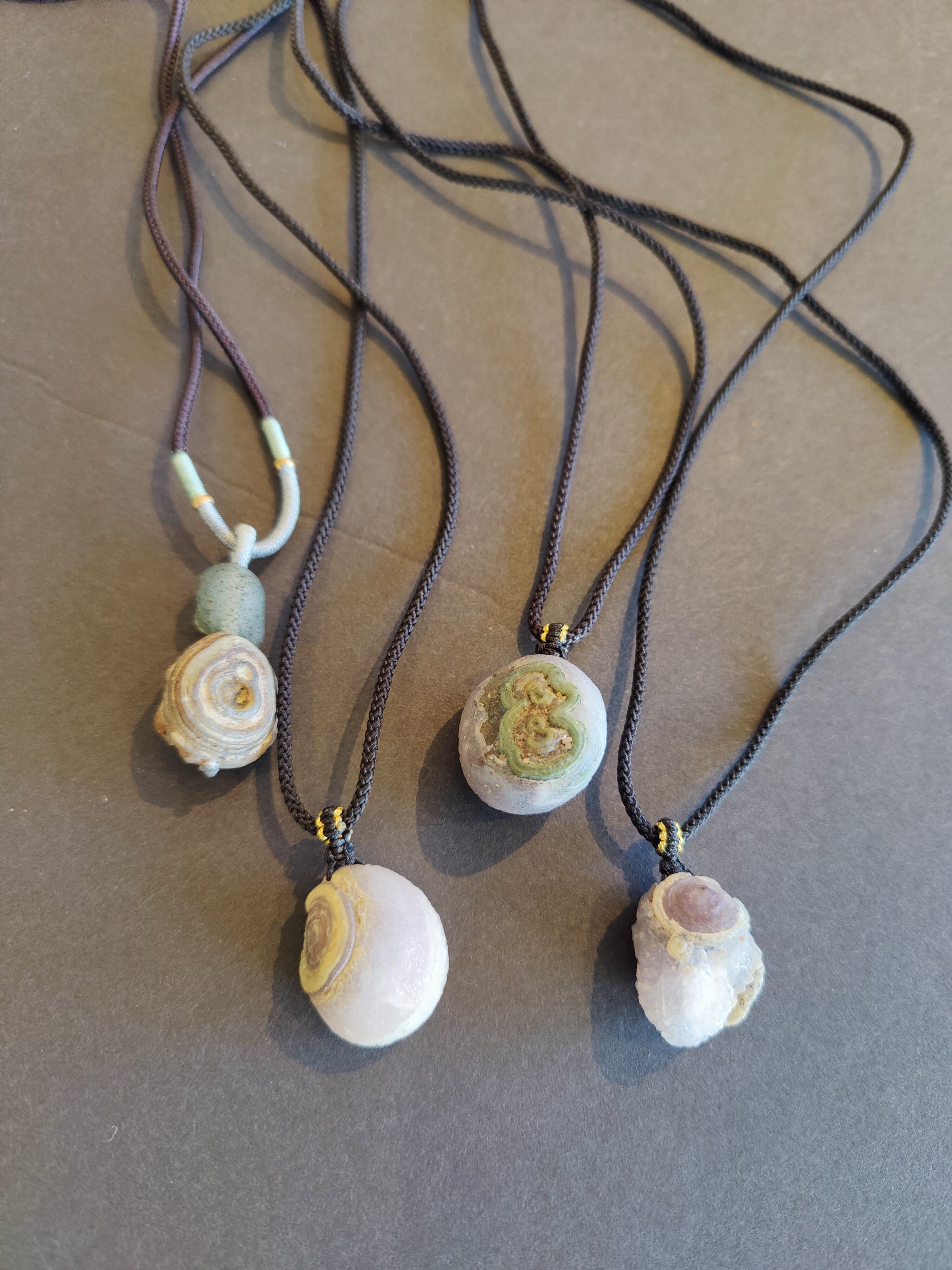 Gobi Desert Eye Agate Pendant on Black Cord Necklace | Jewelry | Wiccan Center