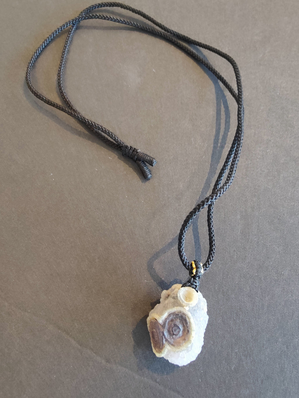 Gobi Desert Eye Agate Pendant on Black Cord Necklace | Jewelry | Wiccan Center