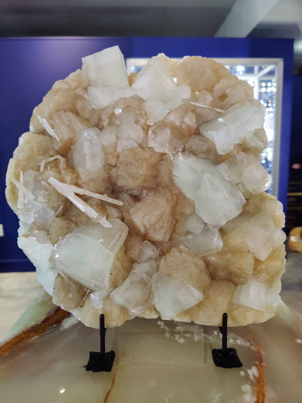 Clear Apophyllite Cubes with Stilbite & Scolecite Cabinet Specimen 7,245g | Minerals | Wiccan Center