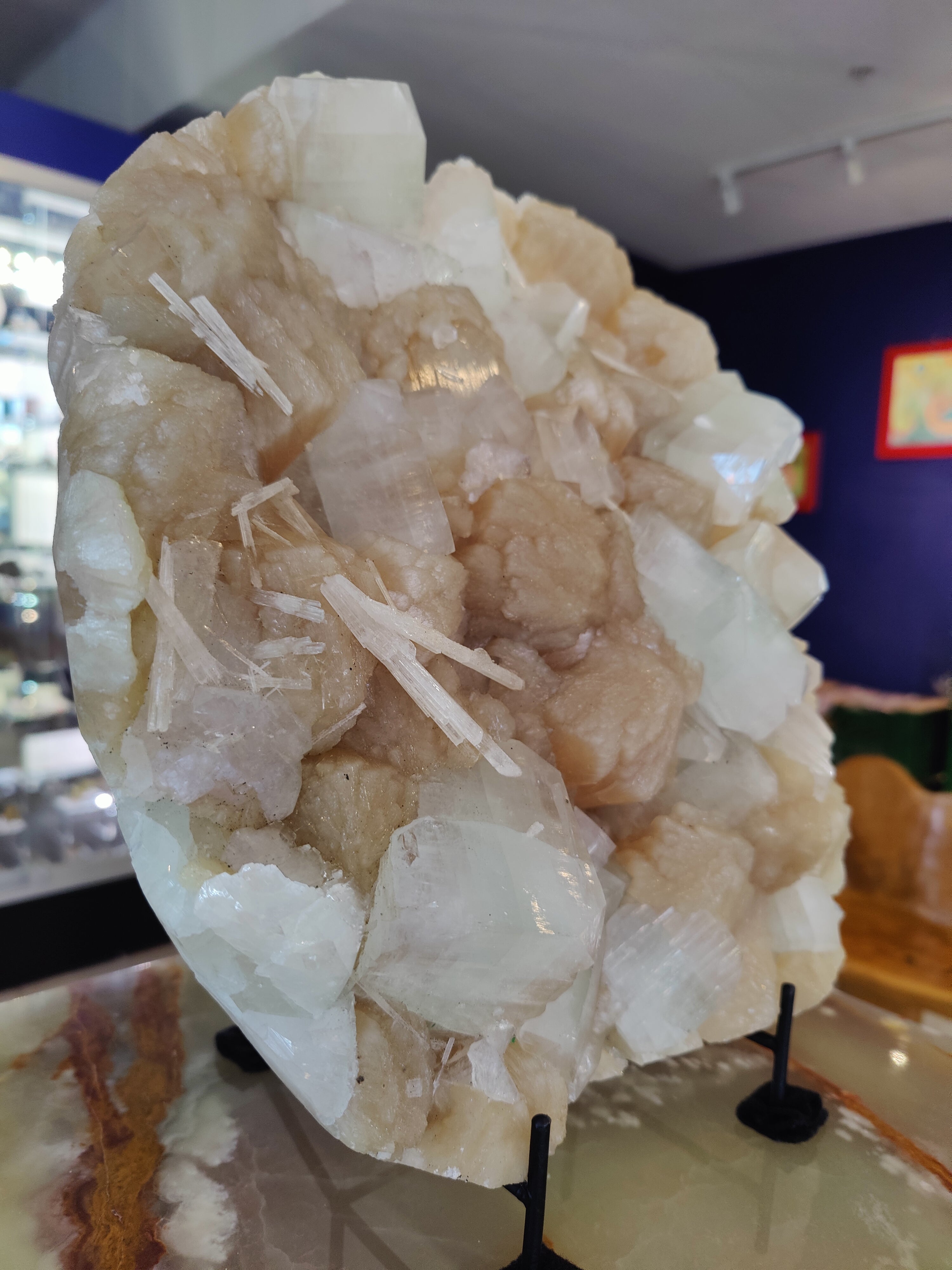 Clear Apophyllite Cubes with Stilbite & Scolecite Cabinet Specimen 7,245g | Minerals | Wiccan Center