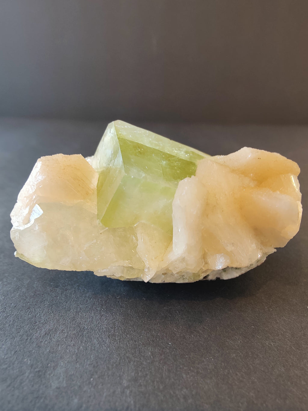 Green Apophyllite Cubes with Peach Stilbite Specimen 157g | Minerals | Wiccan Center