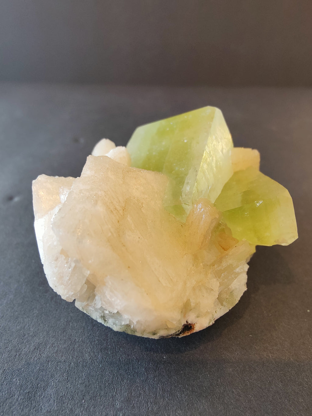Green Apophyllite Cubes with Peach Stilbite Specimen 157g | Minerals | Wiccan Center