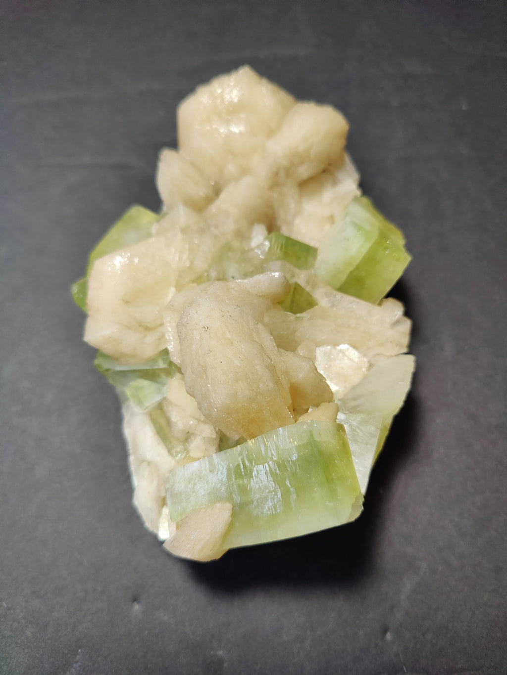 Green Apophyllite Cubes with Peach Stilbite Specimen 761g | Minerals | Wiccan Center
