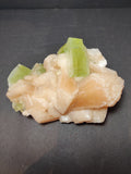 Green Apophyllite Cubes with Peach Stilbite Specimen 717g | Minerals | Wiccan Center
