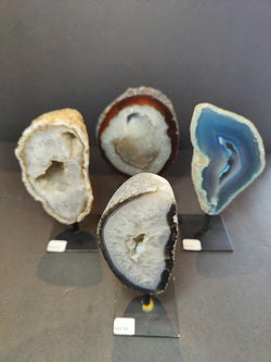 Polished Agate Geode on Metal Stand | Lapidary | Wiccan Center