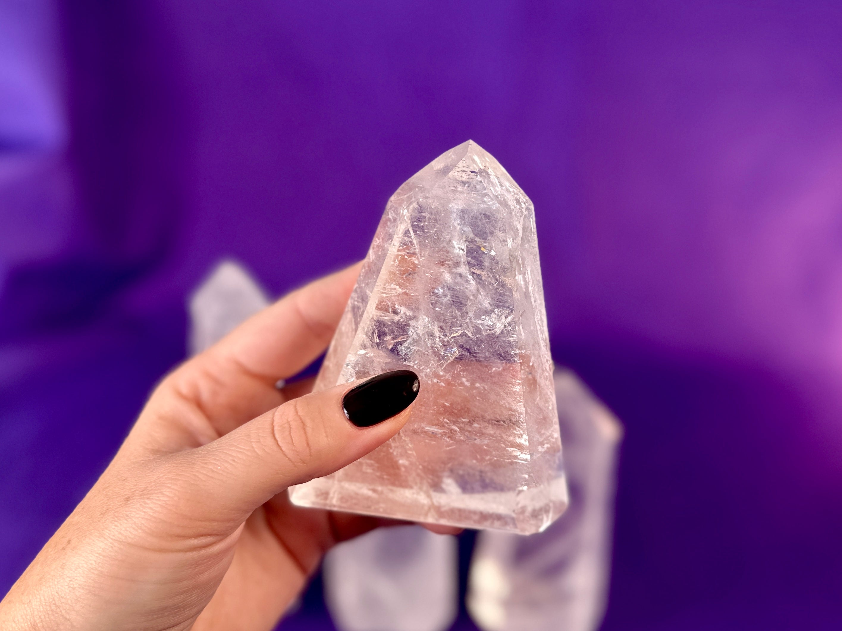 Premium Clear Quartz Obelisk, Standing Polished Clear Quartz Point | | Wiccan Center
