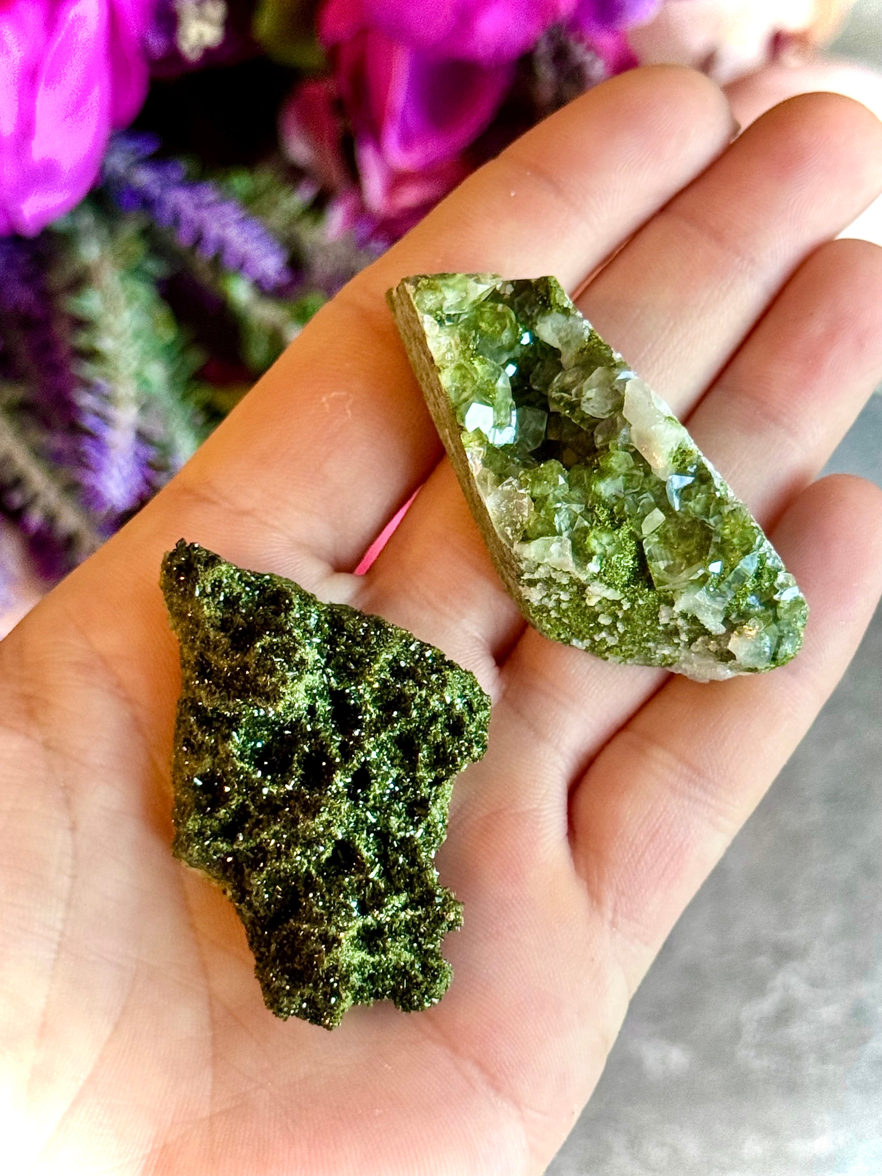 Forest Epidote Specimens from Turkey, Epidote and Quartz, Epidote Clusters | | Wiccan Center