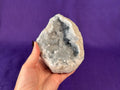 Celestite Polished Cluster, Celestite Geode Free Shape w. Druse, Standing Celestite Healing Crystal
