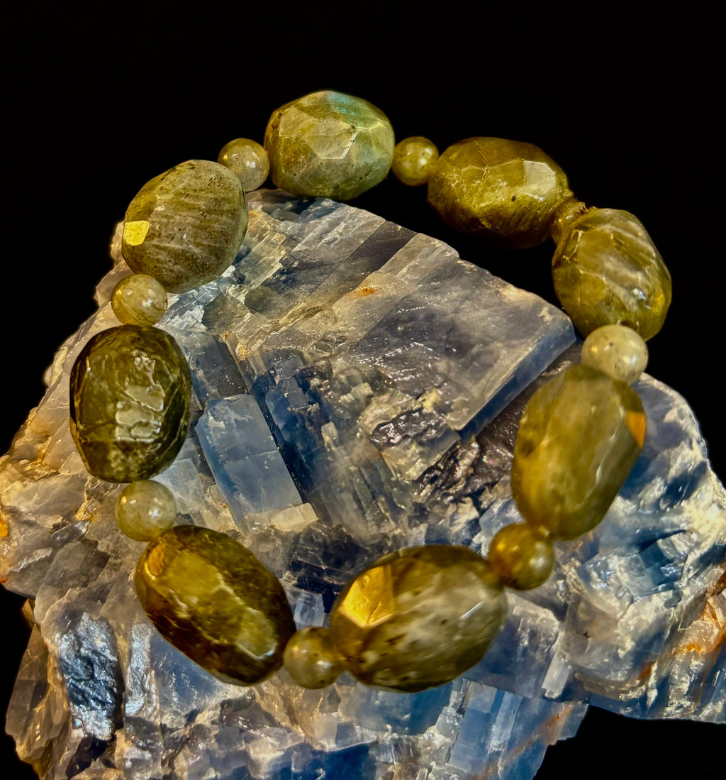 Earthbound Labradorite Nugget Bracelet – Reiki-Infused Limited Edition (Small–Medium Fit) | | Wiccan Center