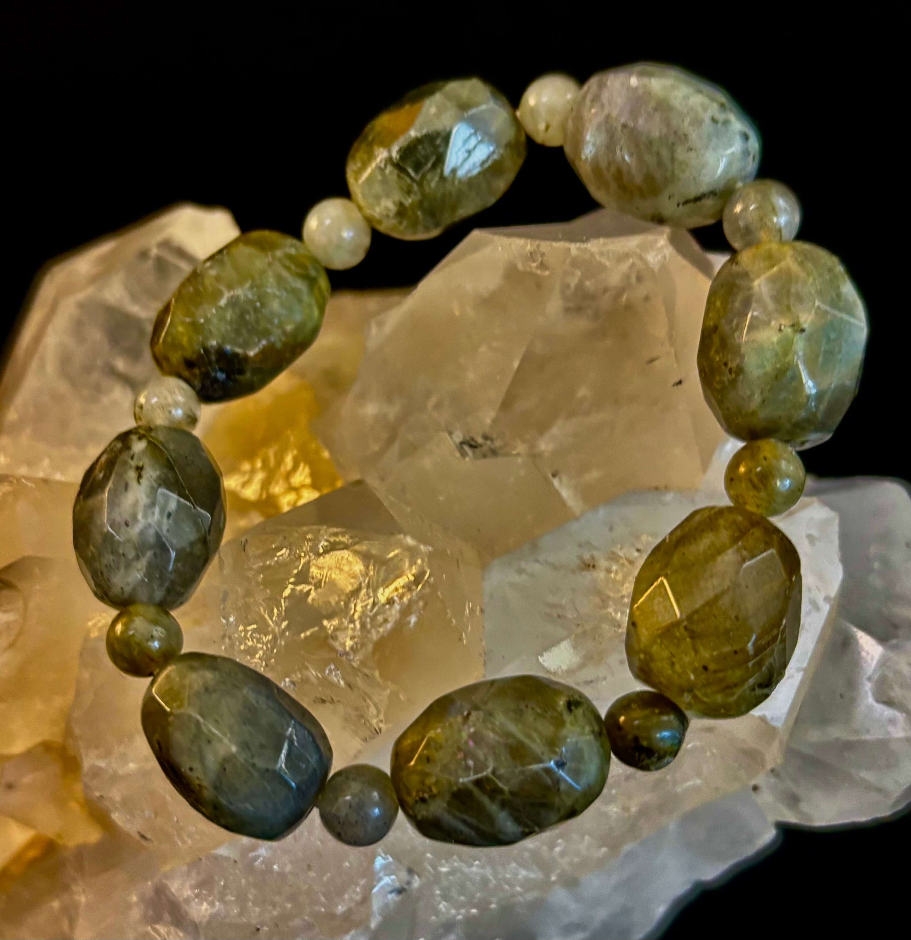 Earthbound Labradorite Nugget Bracelet – Reiki-Infused Limited Edition (Small–Medium Fit) | | Wiccan Center
