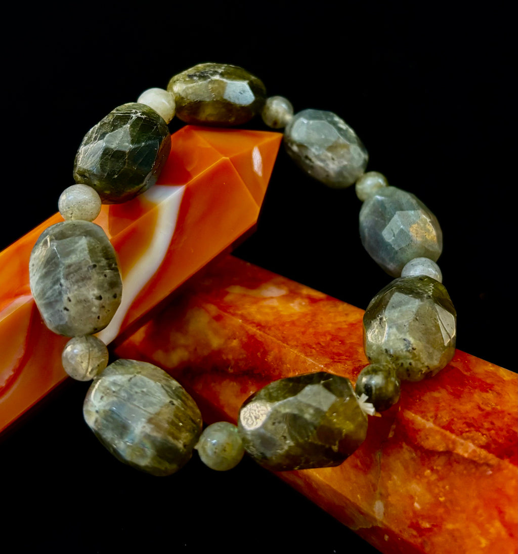 Earthbound Labradorite Nugget Bracelet – Reiki-Infused Limited Edition (Small–Medium Fit) | | Wiccan Center