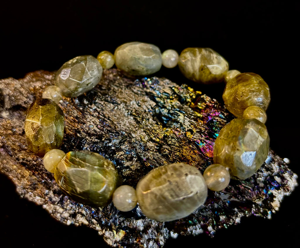 Earthbound Labradorite Nugget Bracelet – Reiki-Infused Limited Edition (Small–Medium Fit) | | Wiccan Center