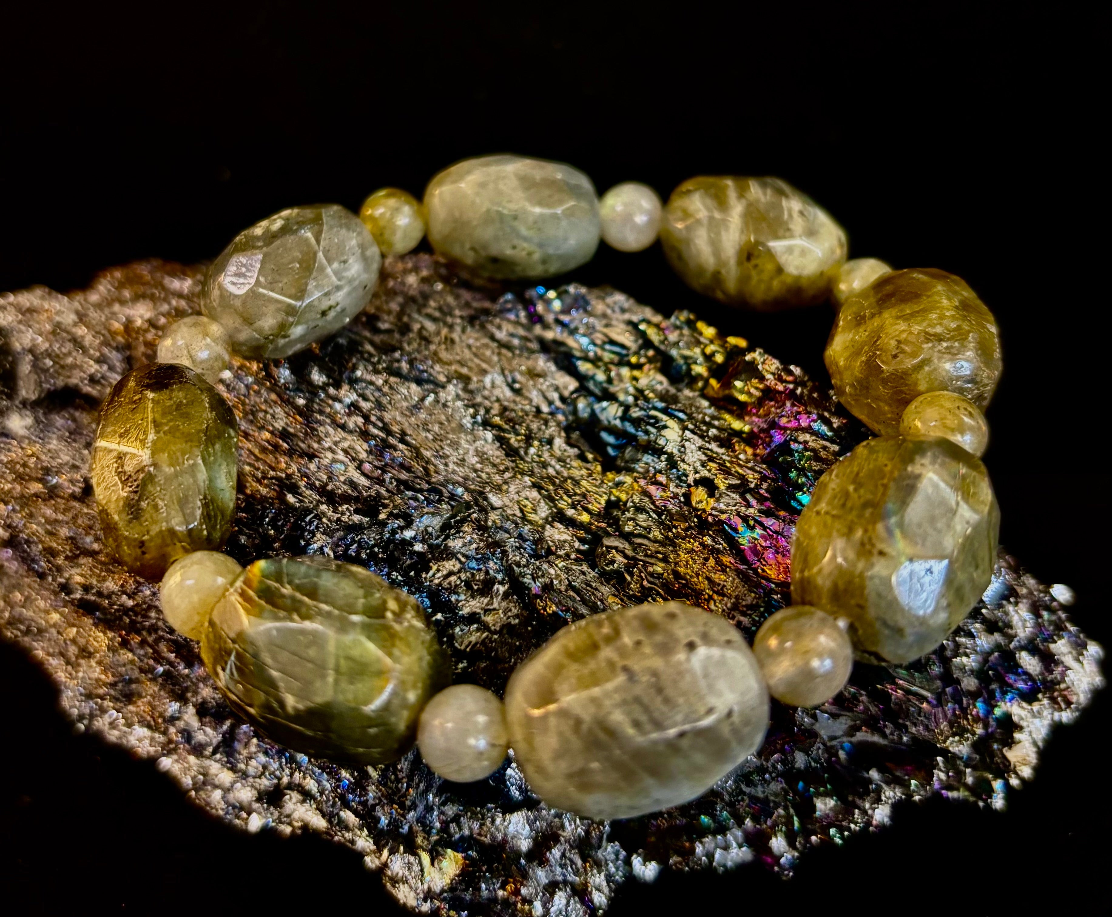 Earthbound Labradorite Nugget Bracelet – Reiki-Infused Limited Edition (Small–Medium Fit) | | Wiccan Center