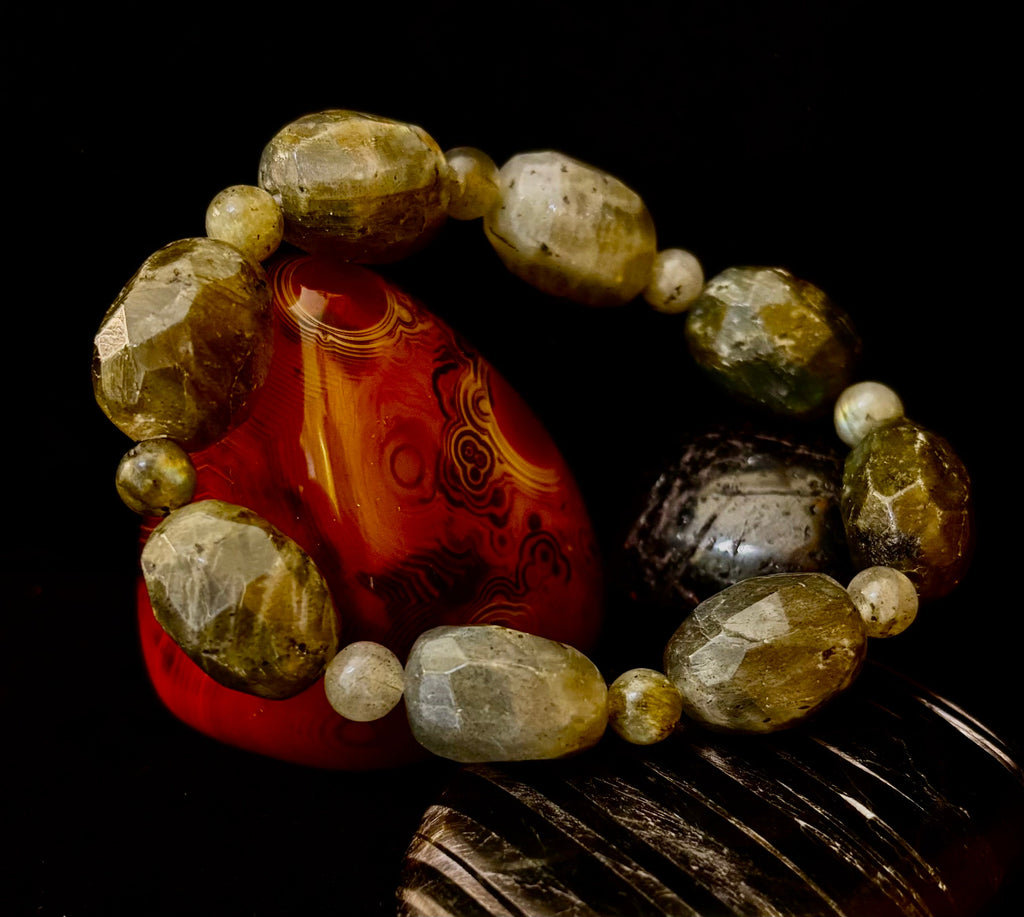 Earthbound Labradorite Nugget Bracelet – Reiki-Infused Limited Edition (Small–Medium Fit) | | Wiccan Center