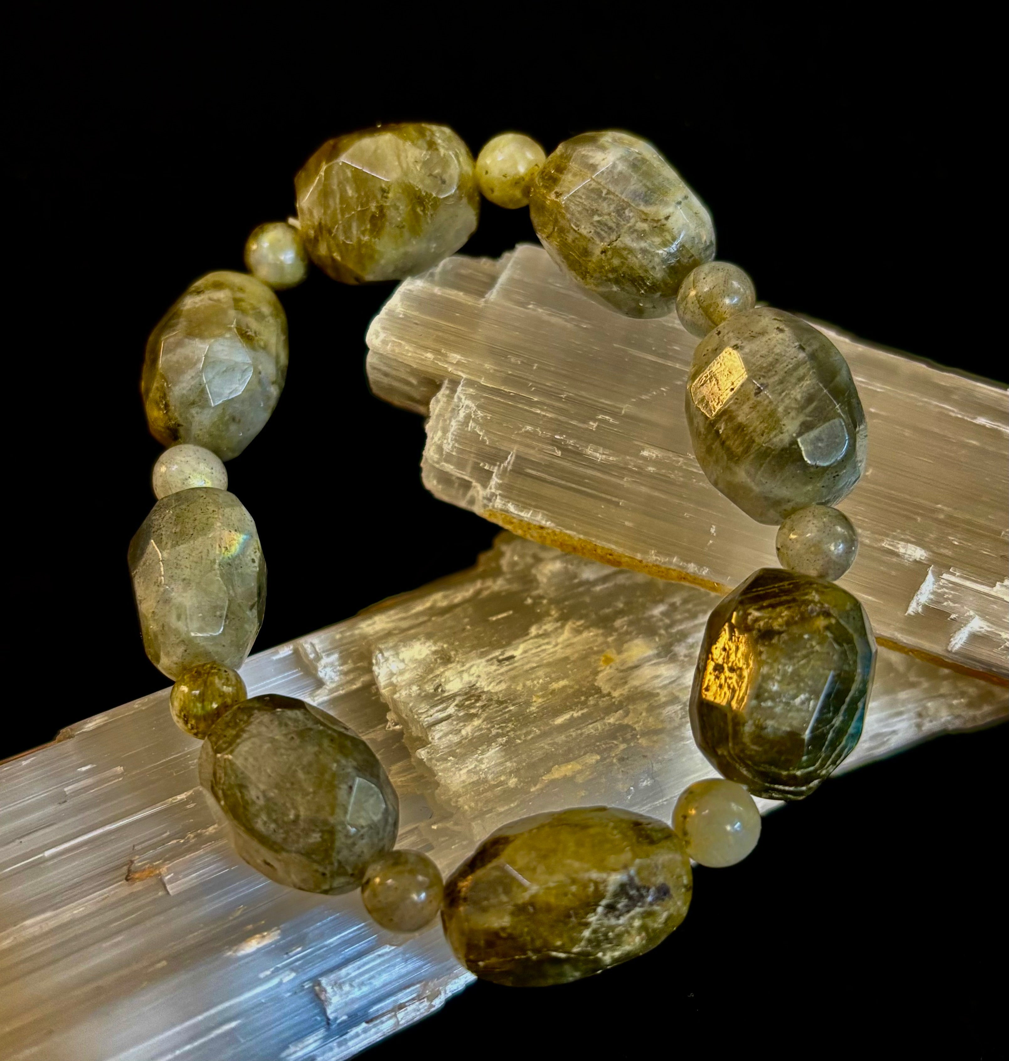 Earthbound Labradorite Nugget Bracelet – Reiki-Infused Limited Edition (Small–Medium Fit) | | Wiccan Center