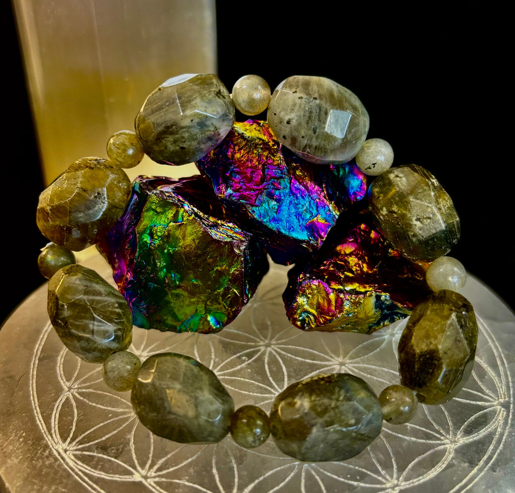 Earthbound Labradorite Nugget Bracelet – Reiki-Infused Limited Edition (Small–Medium Fit) | | Wiccan Center