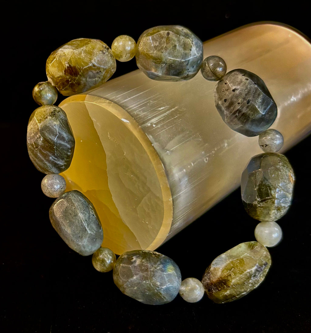 Earthbound Labradorite Nugget Bracelet – Reiki-Infused Limited Edition (Small–Medium Fit) | | Wiccan Center