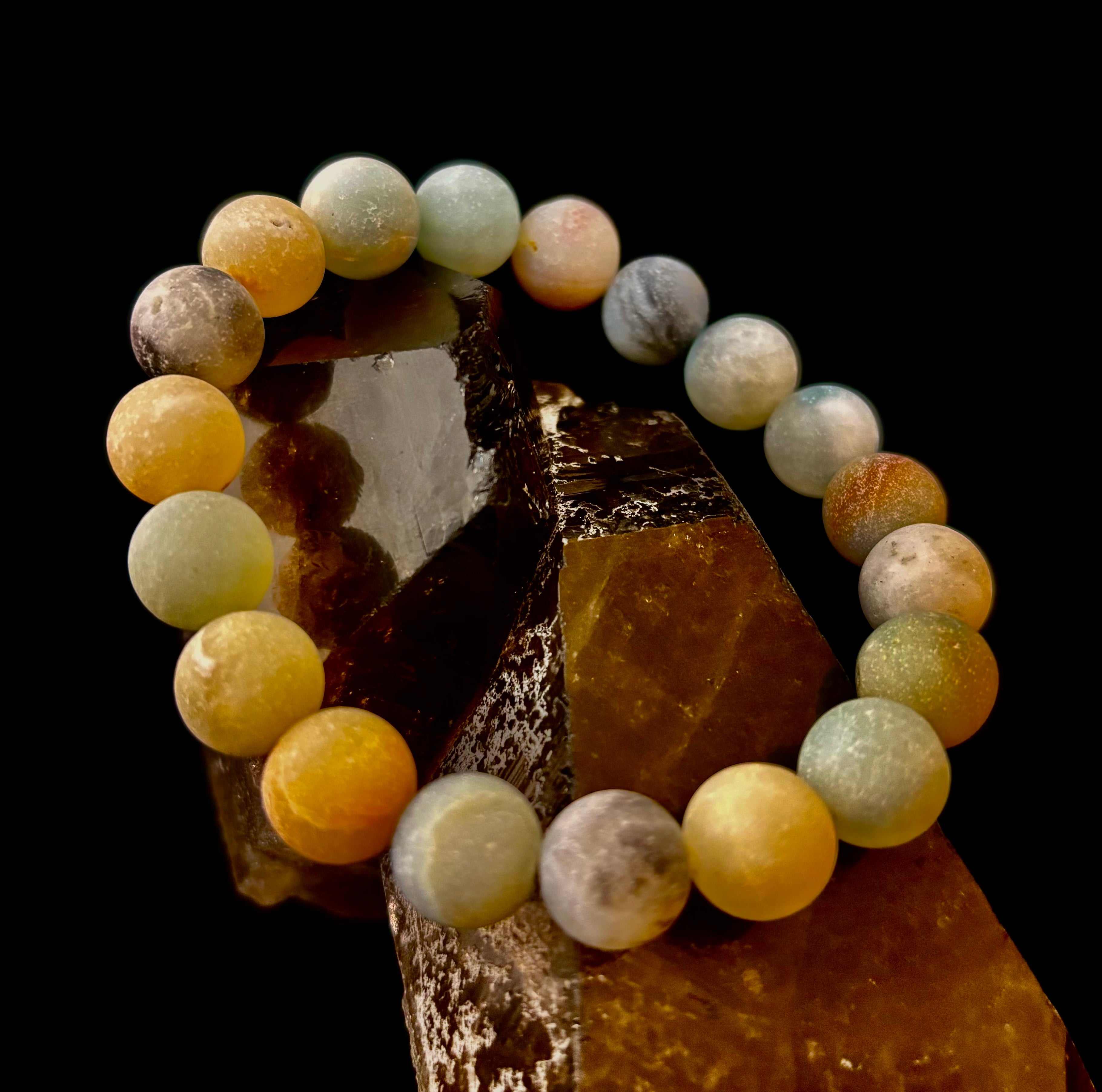 Serenity Flow Amazonite Bracelet – 10mm Matte Reiki-Infused Calm & Communication Stone (Medium Fit) | | Wiccan Center