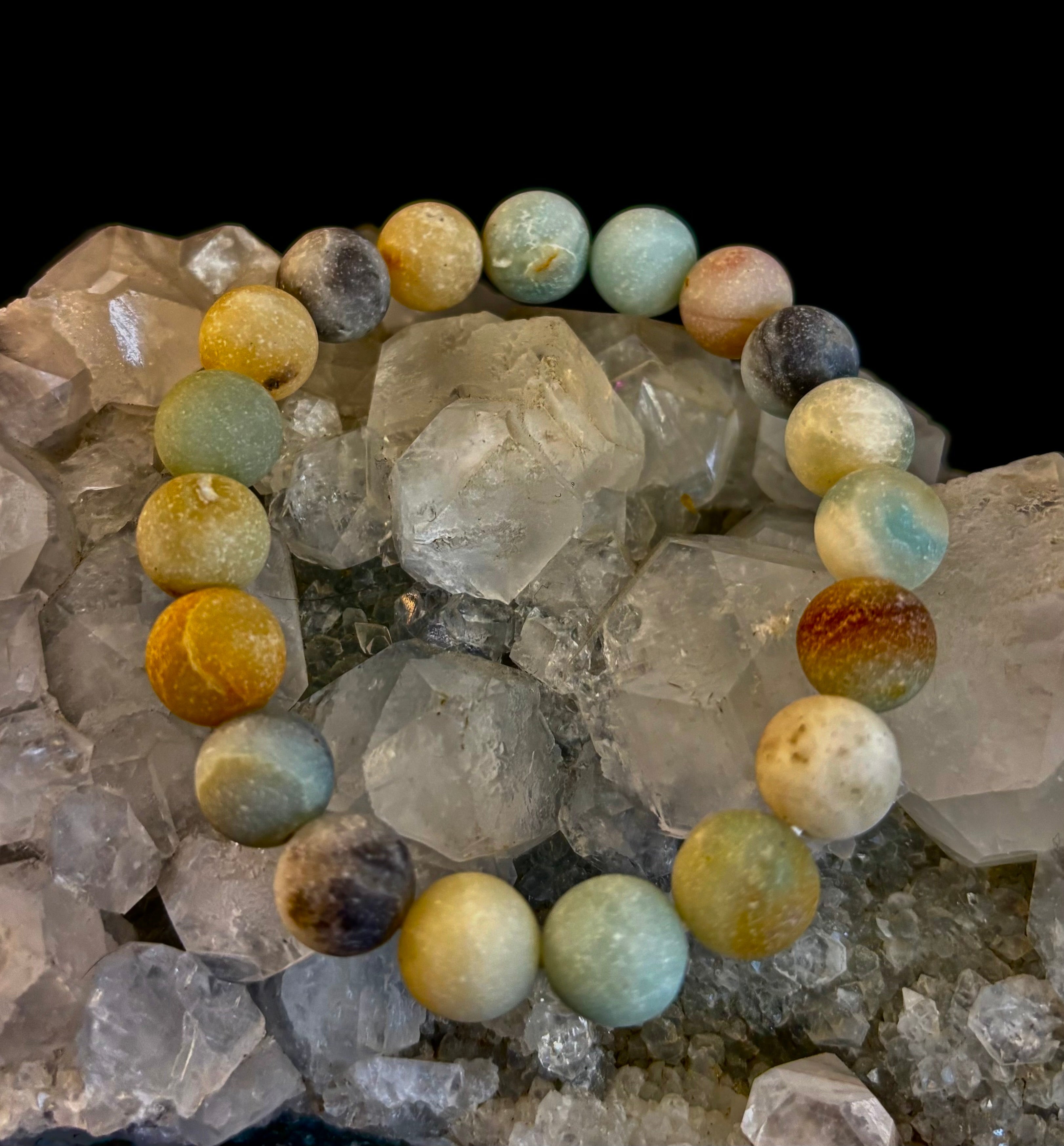 Serenity Flow Amazonite Bracelet – 10mm Matte Reiki-Infused Calm & Communication Stone (Medium Fit) | | Wiccan Center