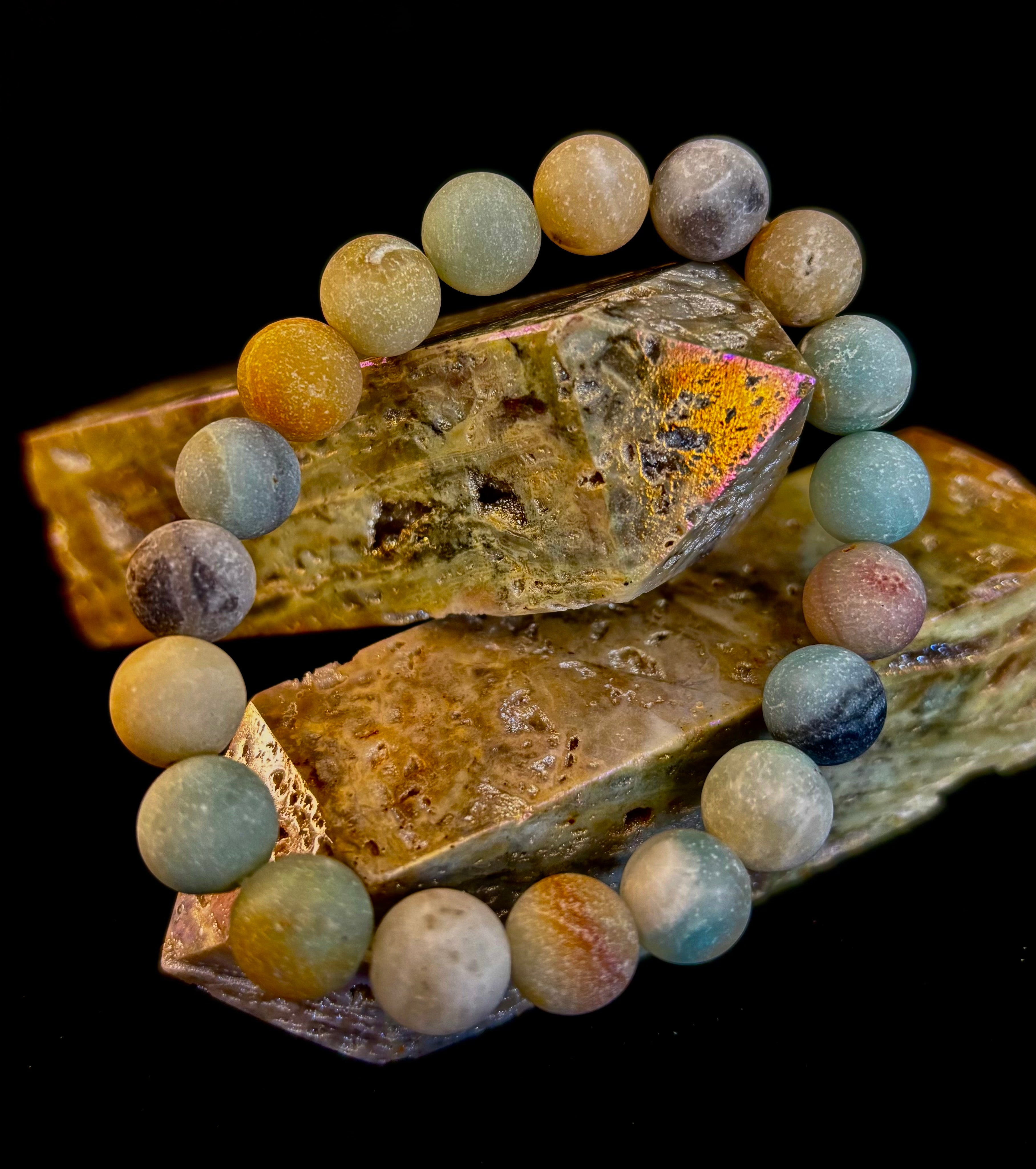 Serenity Flow Amazonite Bracelet – 10mm Matte Reiki-Infused Calm & Communication Stone (Medium Fit) | | Wiccan Center