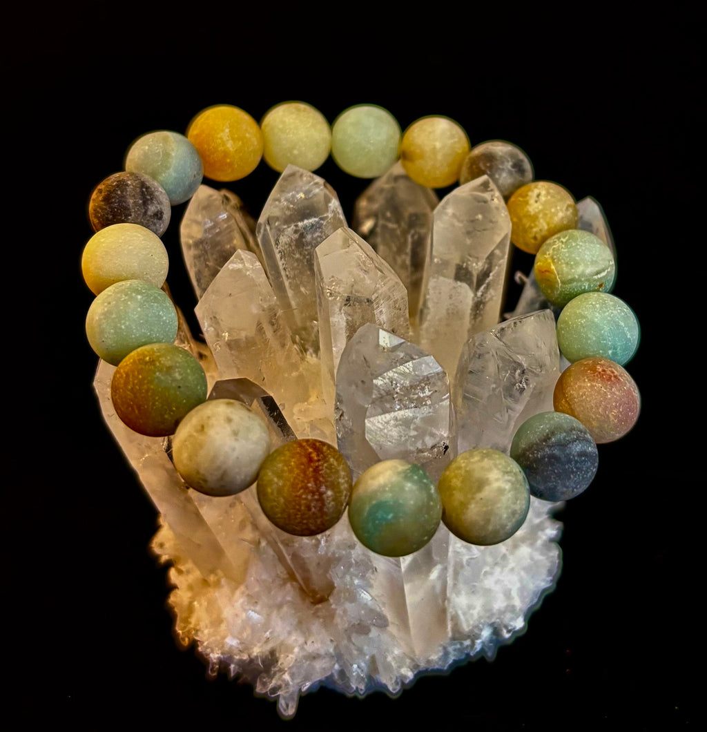 Serenity Flow Amazonite Bracelet – 10mm Matte Reiki-Infused Calm & Communication Stone (Medium Fit) | | Wiccan Center