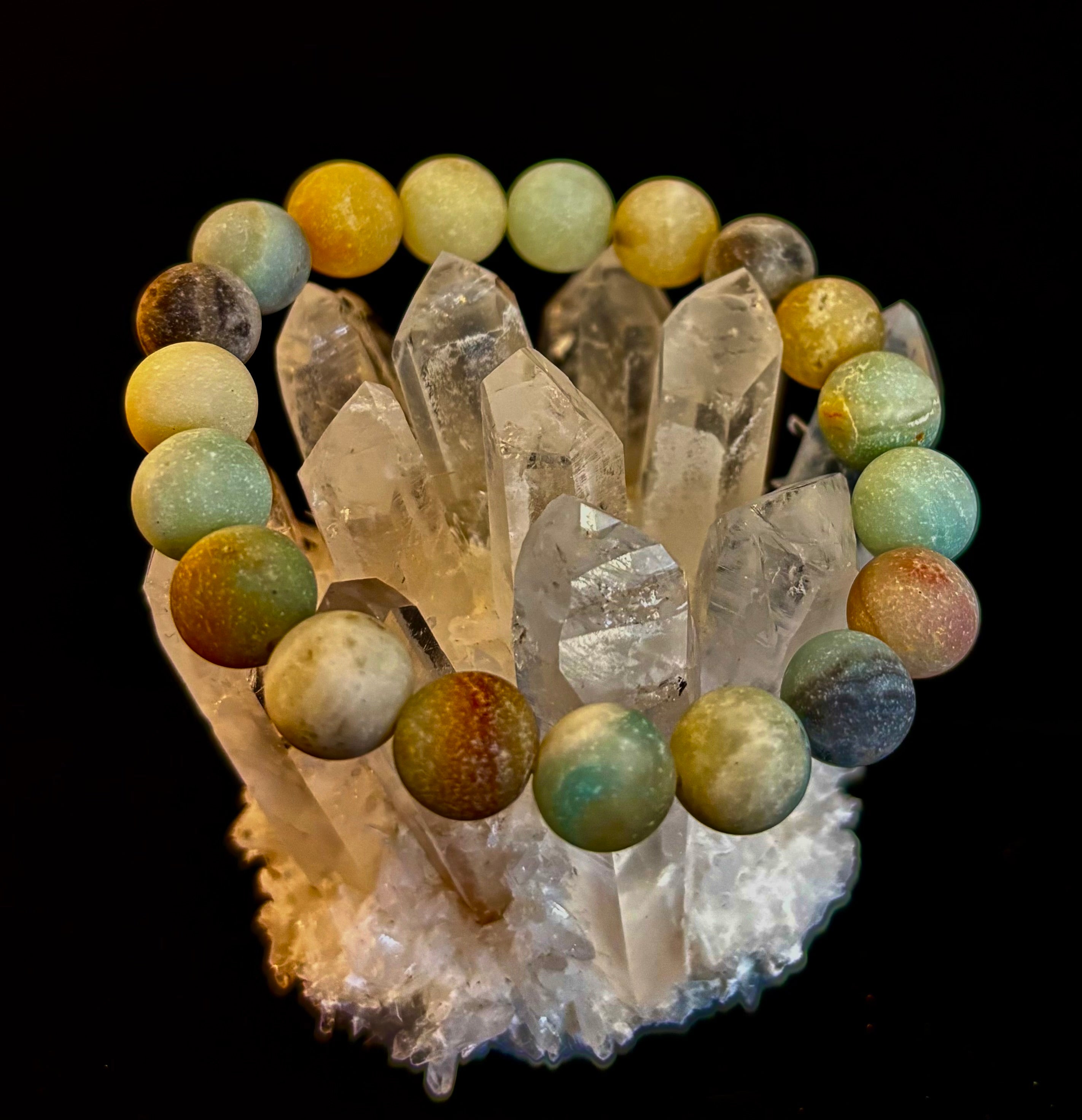 Serenity Flow Amazonite Bracelet – 10mm Matte Reiki-Infused Calm & Communication Stone (Medium Fit) | | Wiccan Center