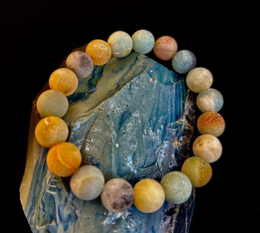 Serenity Flow Amazonite Bracelet – 10mm Matte Reiki-Infused Calm & Communication Stone (Medium Fit) | | Wiccan Center