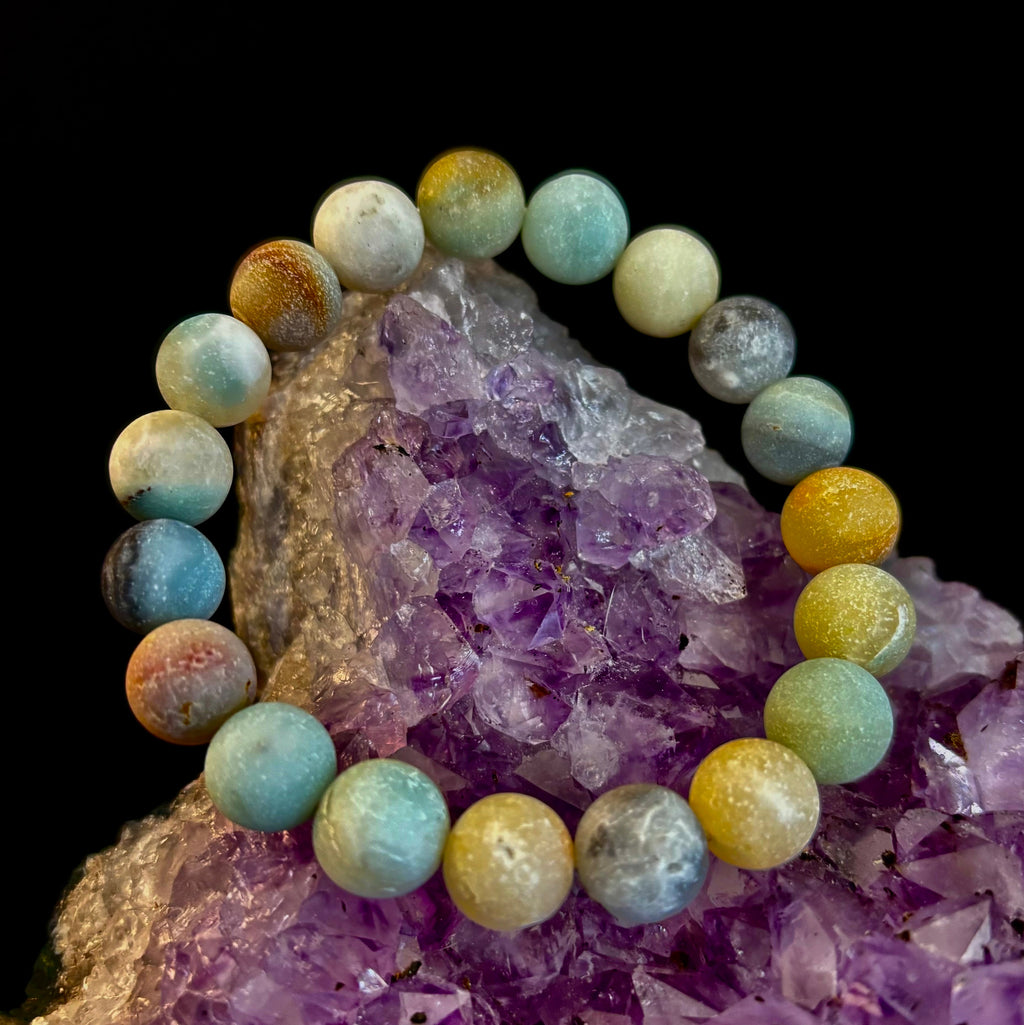 Serenity Flow Amazonite Bracelet – 10mm Matte Reiki-Infused Calm & Communication Stone (Medium Fit) | | Wiccan Center