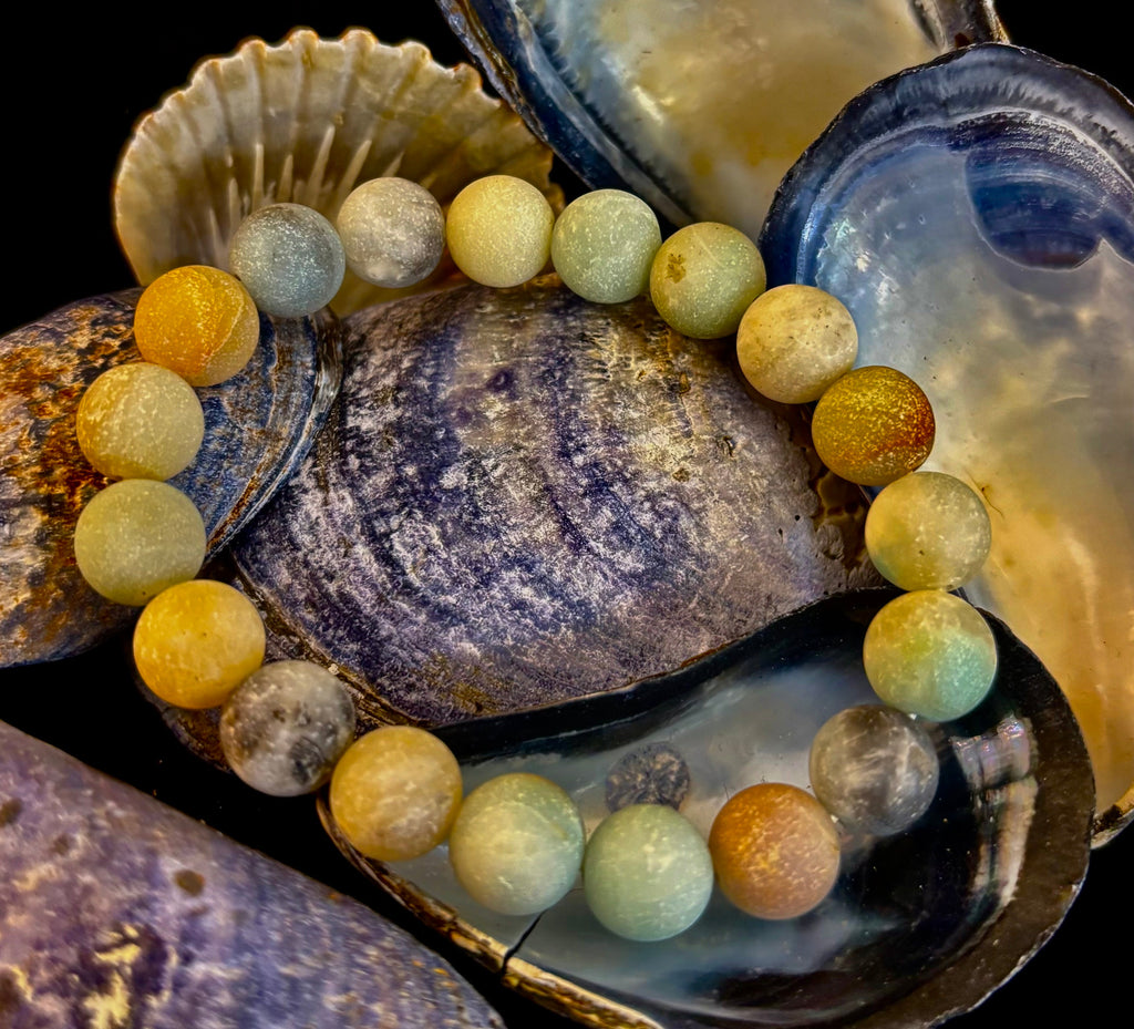 Serenity Flow Amazonite Bracelet – 10mm Matte Reiki-Infused Calm & Communication Stone (Medium Fit) | | Wiccan Center