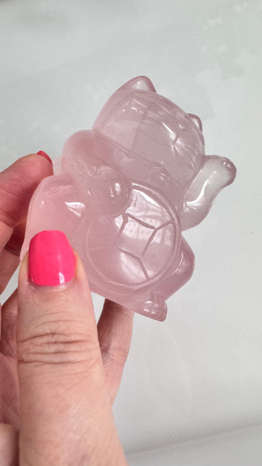 Gemmy Rose Quartz Crystal Lucky Cat, Maneki Neko, Fortune Cat, Large (3.2”) | Crystals | Wiccan Center
