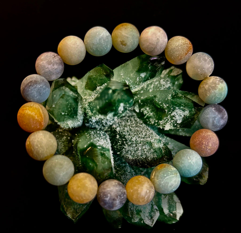 Serenity Flow Amazonite Bracelet – 10mm Matte Reiki-Infused Calm & Communication Stone (Medium Fit) | | Wiccan Center