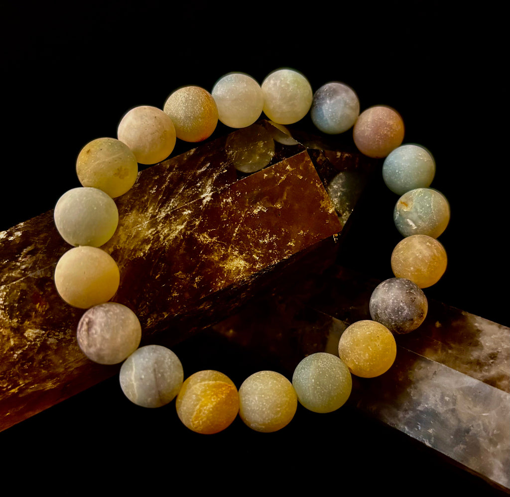 Serenity Flow Amazonite Bracelet – 10mm Matte Reiki-Infused Calm & Communication Stone (Medium Fit) | | Wiccan Center