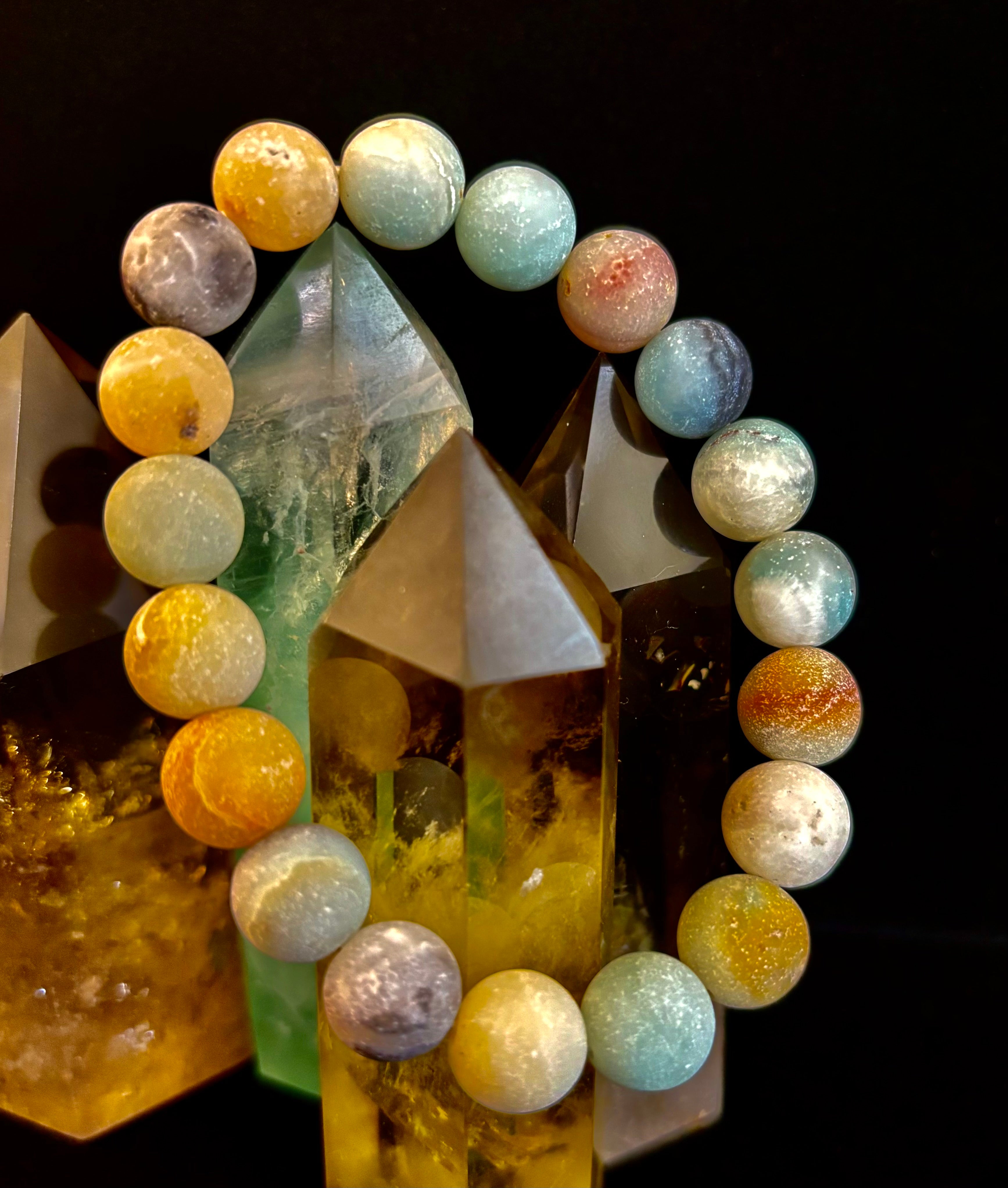 Serenity Flow Amazonite Bracelet – 10mm Matte Reiki-Infused Calm & Communication Stone (Medium Fit) | | Wiccan Center