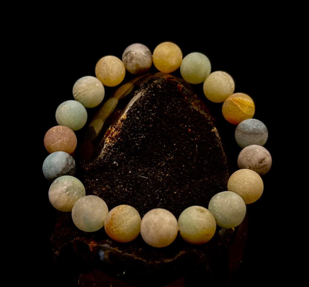 Serenity Flow Amazonite Bracelet – 10mm Matte Reiki-Infused Calm & Communication Stone (Medium Fit) | | Wiccan Center