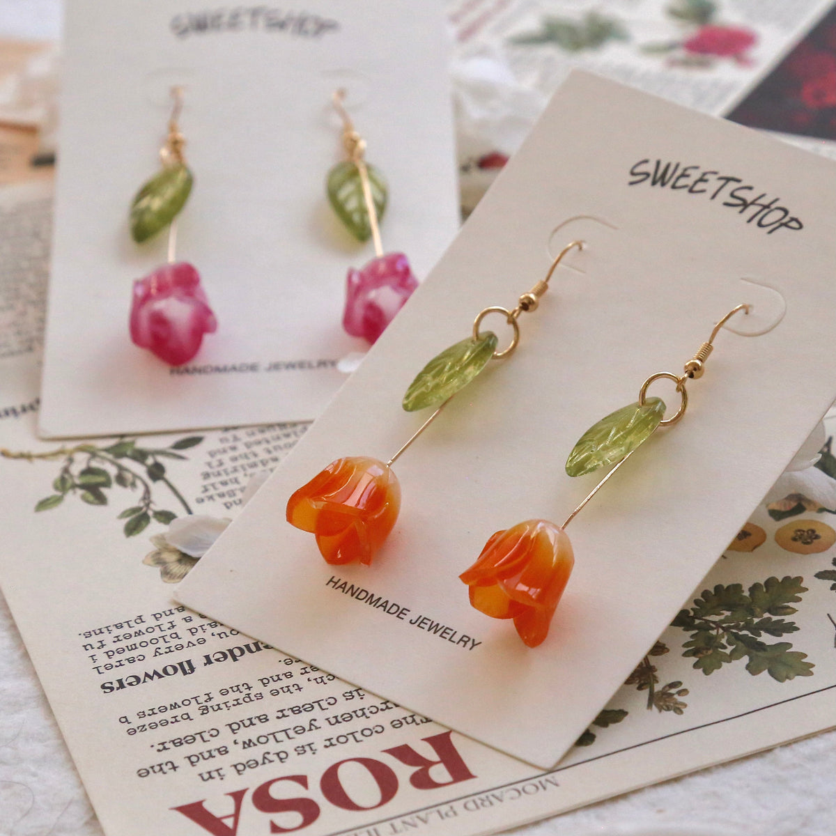SALE - Shrink Plastic Tulip Earrings